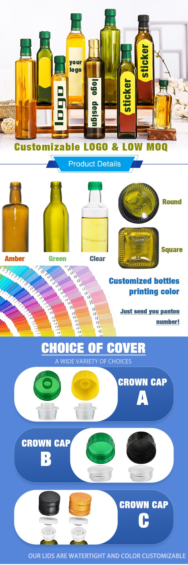 მორგებული ზეითუნის ზეთის ბოთლი