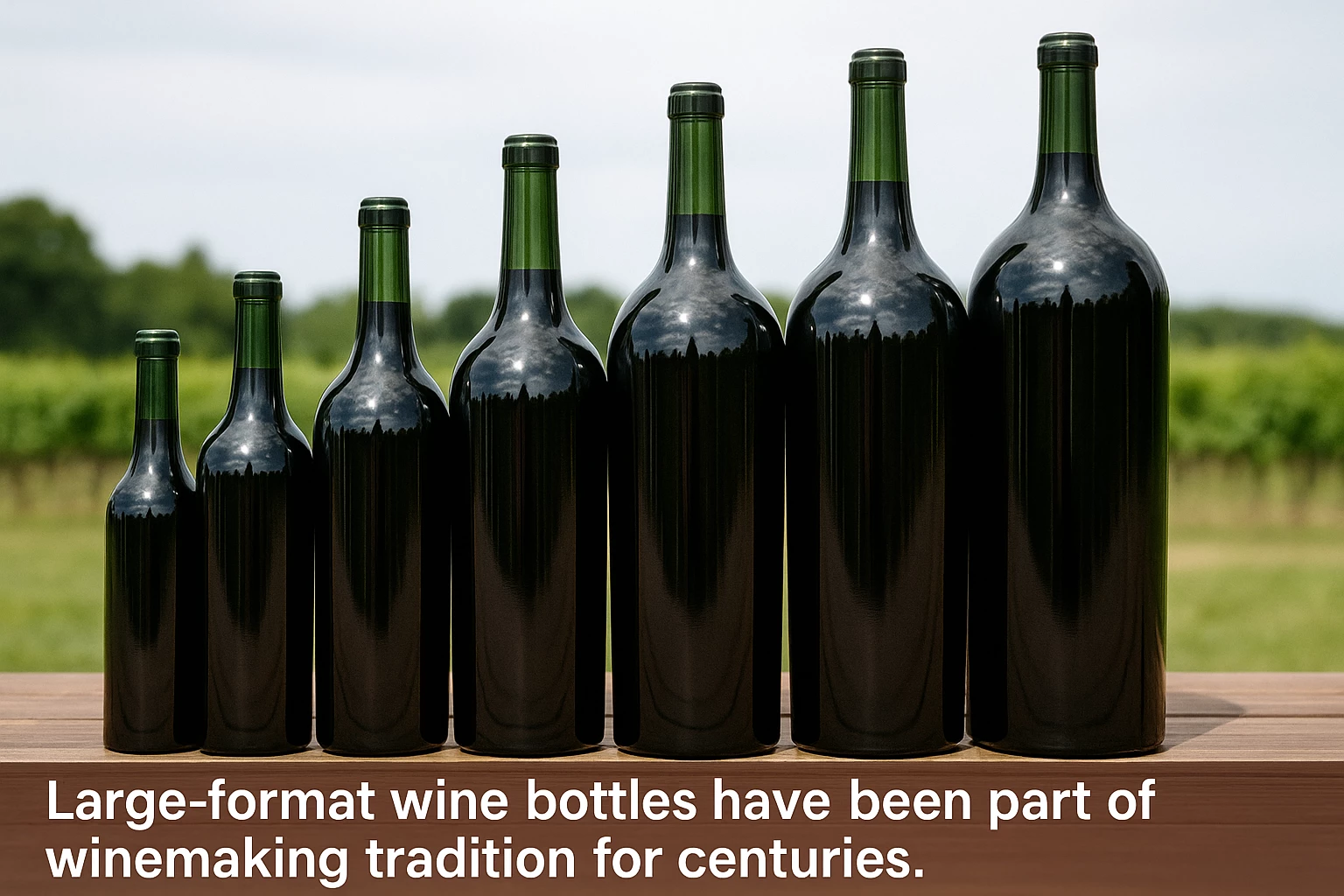 დიდი ფორმატის ღვინის ბოთლების გამოფენა