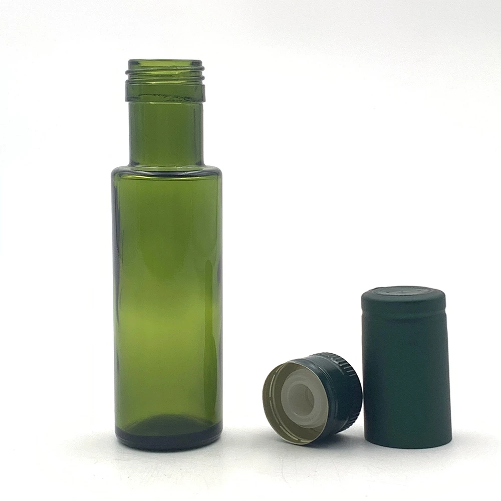 100 მლ მუქი მწვანე მრგვალი ზეითუნის ზეთის ბოთლი